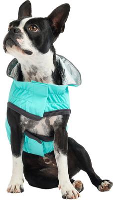 Show full view: GF Pet Neon Reversible Dog Raincoat, Neon Aqua, XX-Large slide 4 of 11