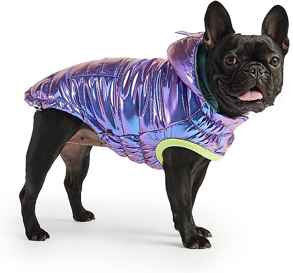 Show full view: GF Pet Recylced Parka Dog Coat, Iridescent, XX-Small slide 1 of 7