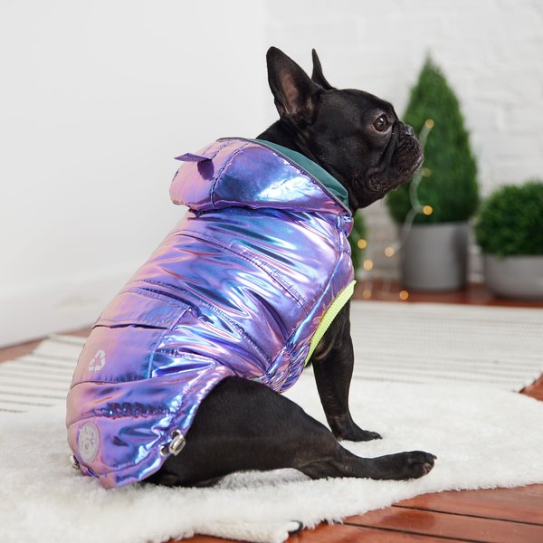 Show full view: GF Pet Recylced Parka Dog Coat, Iridescent, XX-Small slide 5 of 7