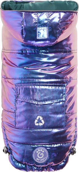 Show full view: GF Pet Recylced Parka Dog Coat, Iridescent, XX-Small slide 2 of 7