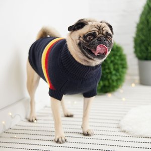 GF Pet Retro Turtleneck Dog Sweater, Navy, Medium 