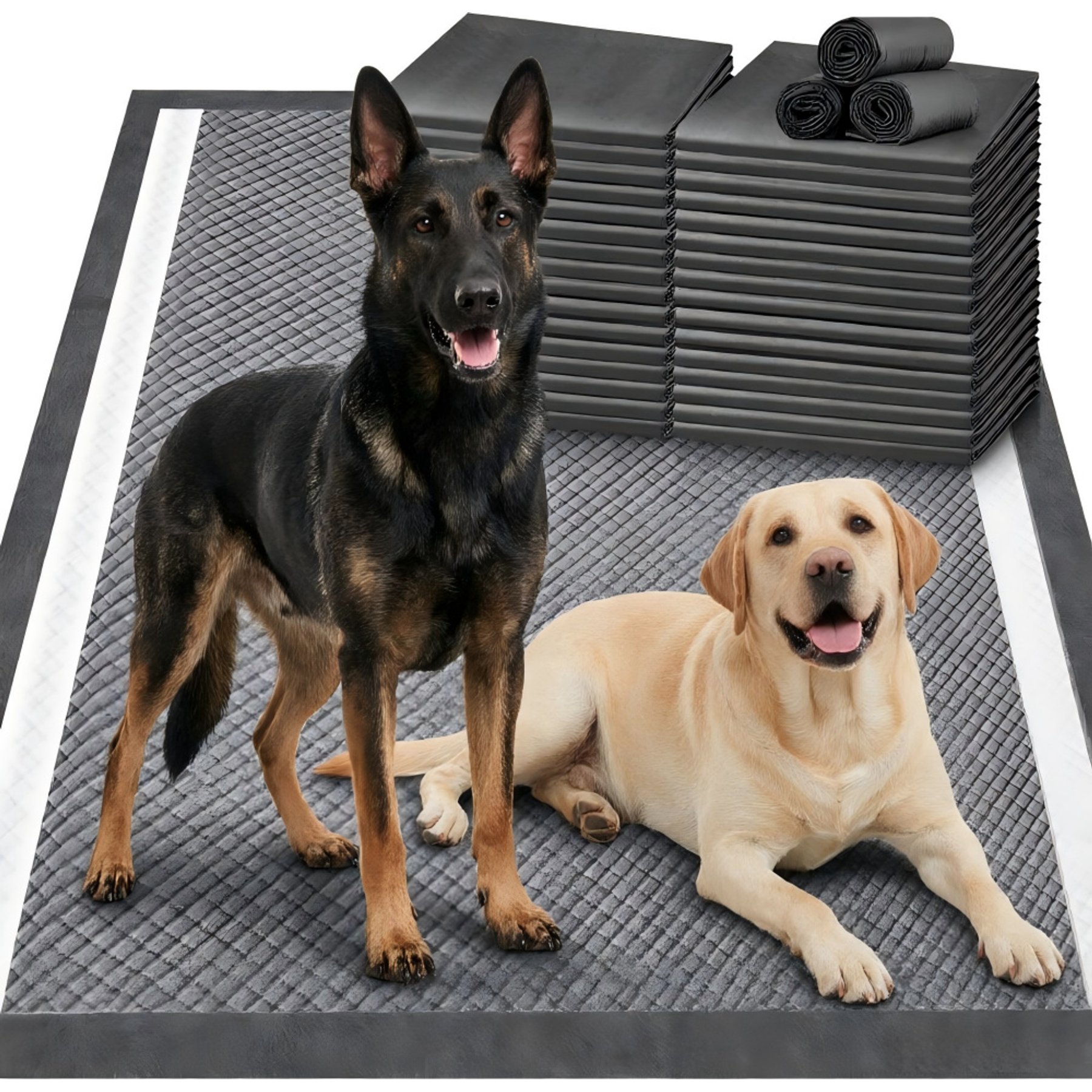 Gimars 9-Layer Super Absorbent Upgrade Leak Proof Odor Control Charcoal Dog Potty Pads, XXXX-Large: 36 x 36-in, 45 count