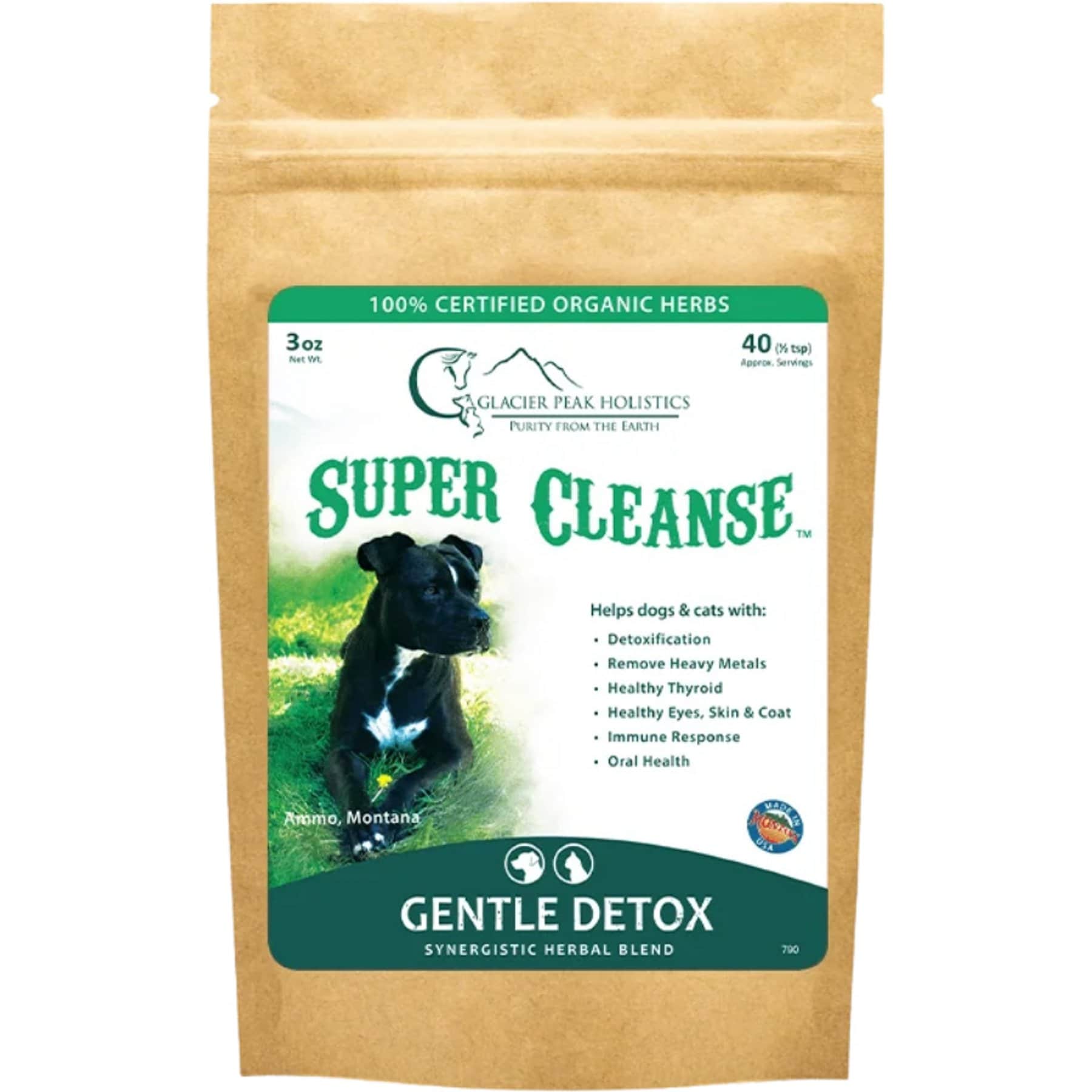 Glacier Peak Holistics Super Cleanse Immune Supplement for Dogs & Cats, 3-oz