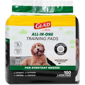 Glad for Pets Black Charcoal Puppy Pad, 23" x 23", 100 count