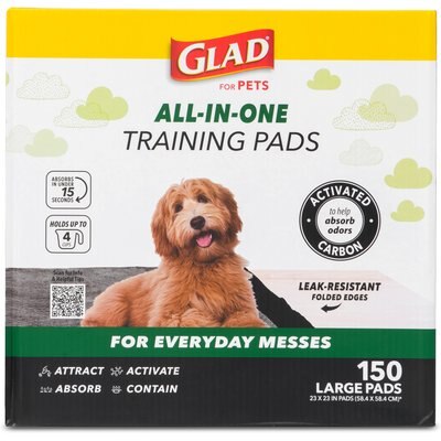 Glad for Pets Glad for Pets Black Charcoal Puppy Pad, 23" x 23", 150 count