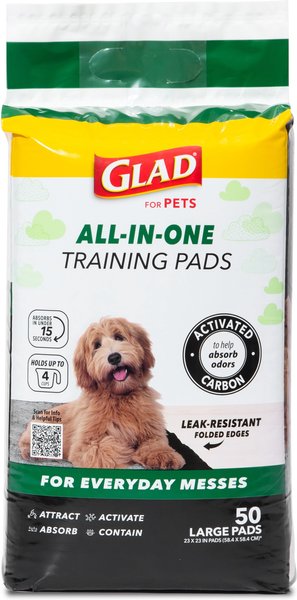 Show full view: Glad for Pets Black Charcoal Puppy Pad, 23" x 23", 50 count slide 1 of 10
