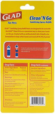 Show full view: Glad for Pets Dog Poop Bag Dispenser Sanitizing Spray Refills, 2 count slide 3 of 3