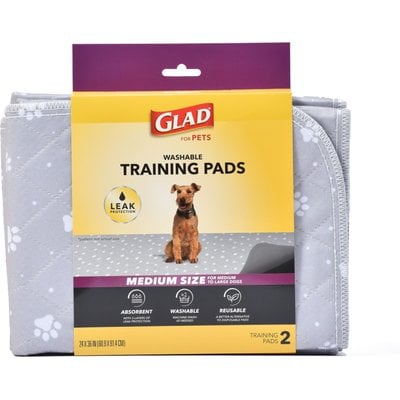 Glad for Pets Glad for Pets Washable Training Dog Potty Pad, 2 count, Medium: 24 x 36-in