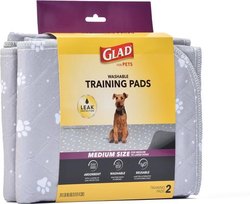 Show full view: Glad for Pets Washable Training Dog Potty Pad, 2 count, Medium: 24 x 36-in slide 2 of 8