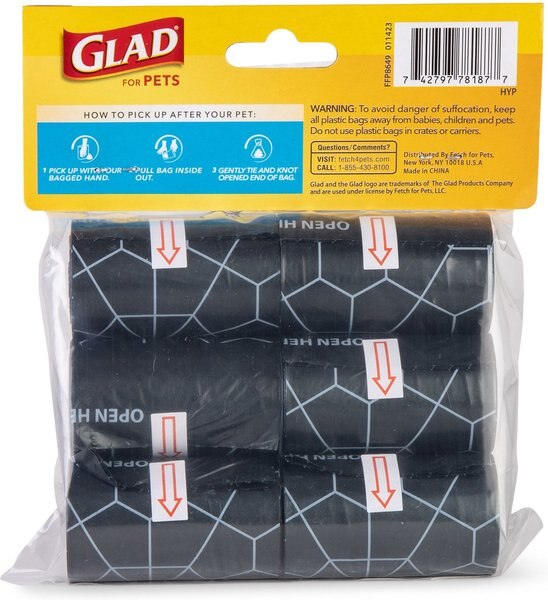 Glad for Pets 3-Pack Disposable Waste Bags Containers, 45 count