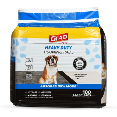 Glad for Pets Glad for Pets Heavy Duty Activated Carbon Dog Training Pads, 24 x 24-in, 100 count