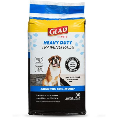 Glad for Pets Glad for Pets Heavy Duty Activated Carbon Dog Training Pads, 24 x 24-in, 30 count