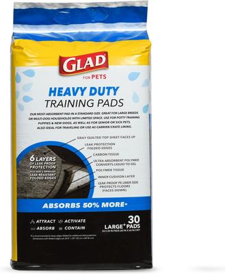 Show full view: Glad for Pets Heavy Duty Activated Carbon Dog Training Pads, 24 x 24-in, 30 count slide 2 of 10