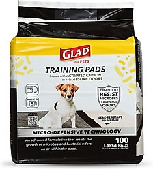 Glad for Pets Micro-Defensive Technology Activated Carbon Dog Training Pads, 23 x 23-in, 100 count