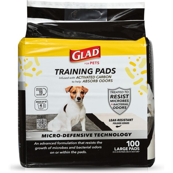 Glad for Pets Micro-Defensive Technology Activated Carbon Dog Training Pads, 23 x 23-in