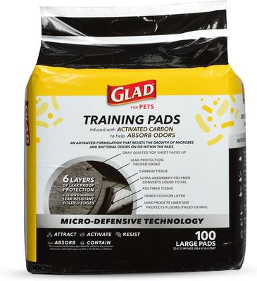 Show full view: Glad for Pets Micro-Defensive Technology Activated Carbon Dog Training Pads, 23 x 23-in, 100 count slide 2 of 10