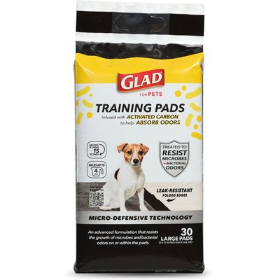 Glad for Pets Glad for Pets Micro-Defensive Technology Activated Carbon Dog Training Pads, 23 x 23-in, 30 count