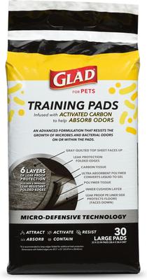 Show full view: Glad for Pets Micro-Defensive Technology Activated Carbon Dog Training Pads, 23 x 23-in, 30 count slide 2 of 10