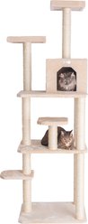GleePet 74-in Faux Fur Cat Tree & Condo, Beige slide 1 of 9