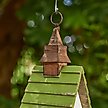 Show in main carousel: Glitzhome Distressed Solid Wood Birdhouse, White & Green slide 6 of 8