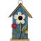 Show in main carousel: Glitzhome Distressed Solid Wood Birdhouse with 3D Flowers, Blue slide 1 of 8