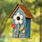 Show in main carousel: Glitzhome Distressed Solid Wood Birdhouse with 3D Flowers, Blue slide 5 of 8