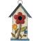 Show in main carousel: Glitzhome Distressed Solid Wood Birdhouse with 3D Flowers, White slide 1 of 8
