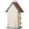 Show in main carousel: Glitzhome Distressed Solid Wood Birdhouse with 3D Flowers, White slide 6 of 8