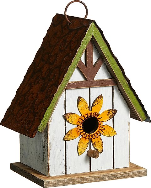 Show full view: Glitzhome Distressed Solid Wood Birdhouse slide 1 of 7