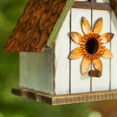 Show full view: Glitzhome Distressed Solid Wood Birdhouse slide 7 of 7