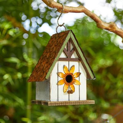 Show full view: Glitzhome Distressed Solid Wood Birdhouse slide 6 of 7