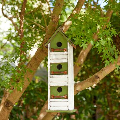 Show full view: Glitzhome Distressed Solid Wood Cottage Birdhouse slide 5 of 8