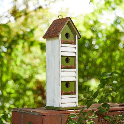 Show full view: Glitzhome Distressed Solid Wood Cottage Birdhouse slide 4 of 8
