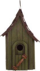 Glitzhome Distressed Wooden Bird House, 11.61-in