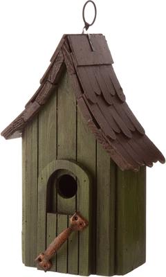 Show full view: Glitzhome Distressed Wooden Bird House, 11.61-in slide 2 of 9