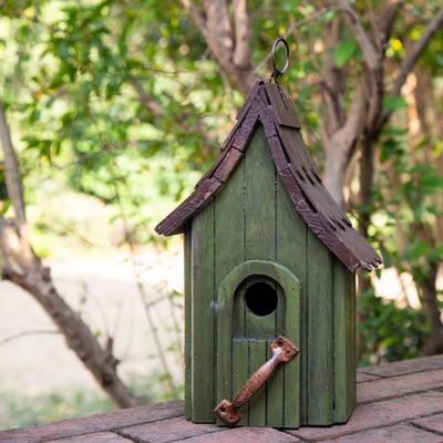 Show full view: Glitzhome Distressed Wooden Bird House, 11.61-in slide 3 of 9