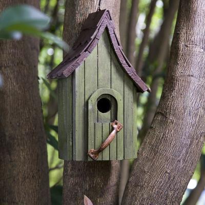 Show full view: Glitzhome Distressed Wooden Bird House, 11.61-in slide 5 of 9