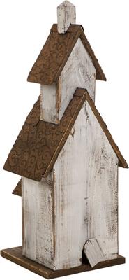 Show full view: Glitzhome Extra-Large Rustic Wood White Bird House, 23.62-in slide 7 of 8
