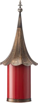 Show full view: Glitzhome Farmhouse Metal Pagoda Birdhouse with Bronze Roof, Red slide 6 of 9