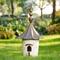 Show in main carousel: Glitzhome Farmhouse Metal Pagoda Birdhouse with Bronze Roof, White slide 4 of 9