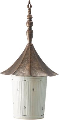 Show full view: Glitzhome Farmhouse Metal Pagoda Birdhouse with Bronze Roof, White slide 7 of 9