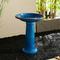 Show in main carousel: Glitzhome Faux Ceramic Tall Pedestal Bird Bath, Cobalt Blue slide 8 of 9