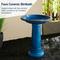 Show in main carousel: Glitzhome Faux Ceramic Tall Pedestal Bird Bath, Cobalt Blue slide 4 of 9