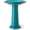 Show in main carousel: Glitzhome Faux Ceramic Tall Pedestal Bird Bath, Turquoise slide 1 of 9