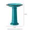 Show in main carousel: Glitzhome Faux Ceramic Tall Pedestal Bird Bath, Turquoise slide 2 of 9