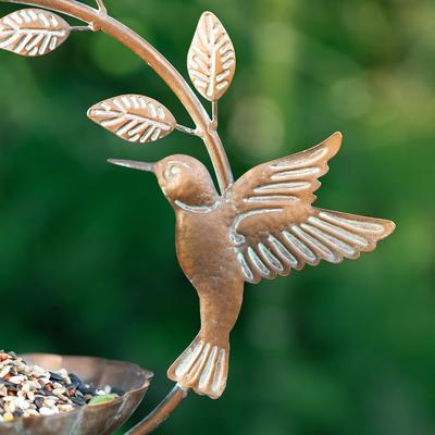 Show full view: Glitzhome Metal Faux Copper Patina Finish Hummingbird Hanging Bird Feeder slide 9 of 9