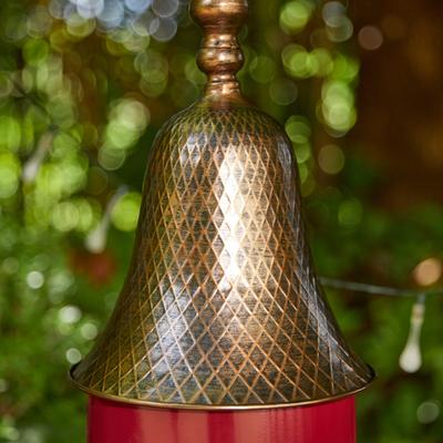 Show full view: Glitzhome Metal Retro Bell Roof Birdhouse, Red slide 7 of 8