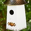 Show in main carousel: Glitzhome Metal Washed Bell Roof Birdhouse, White slide 8 of 8