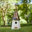 Show in main carousel: Glitzhome Metal Washed Bell Roof Birdhouse, White slide 5 of 8