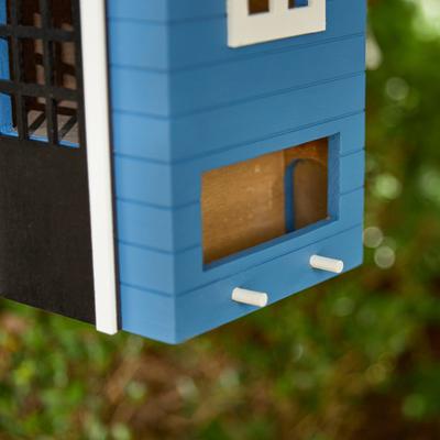 Show full view: Glitzhome Modern Functional Solid Wood Birdhouse, Blue slide 8 of 8